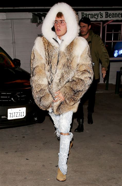 justin bieber burberry fur coat|Justin Bieber teddy bear jeans.